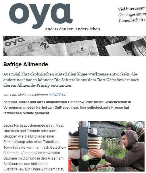 Read more about the article Artikel in der OYA